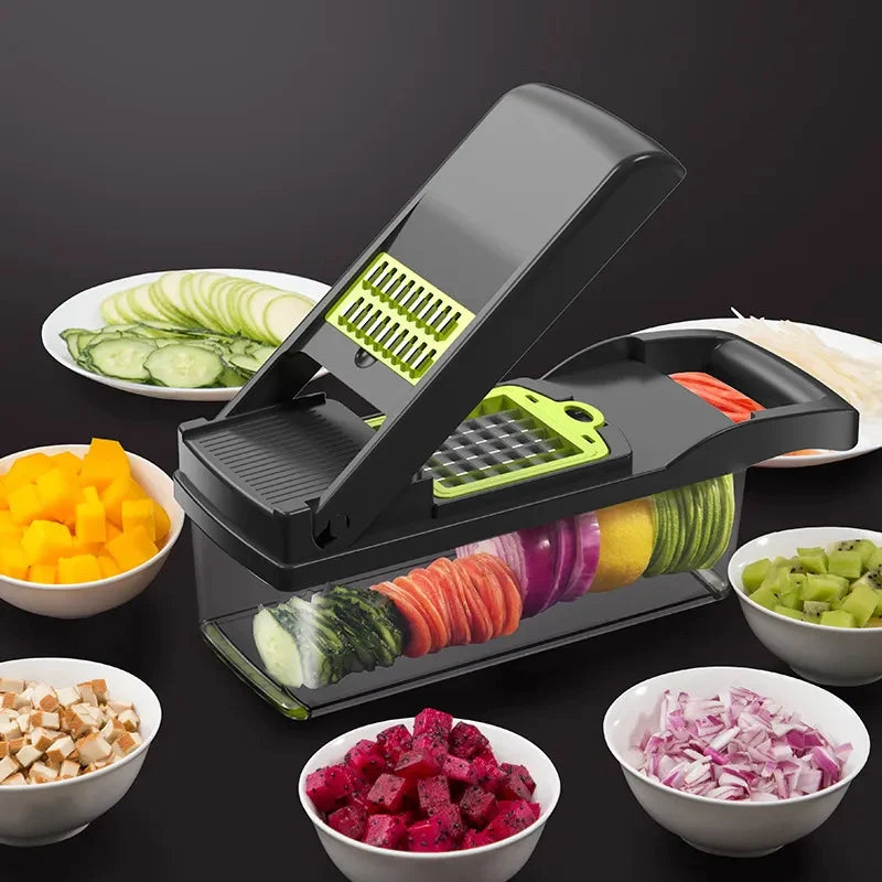 Rallador Picador 16 en 1🥕🔪 ¡Corta, Ralla y Cocina Como un Chef! 🍅🥒