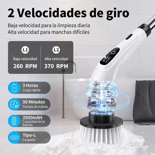 🔌🌊 CEPILLO DE LIMPIEZA ELÉTRICO 7 EN 1 🌟 🏠💪