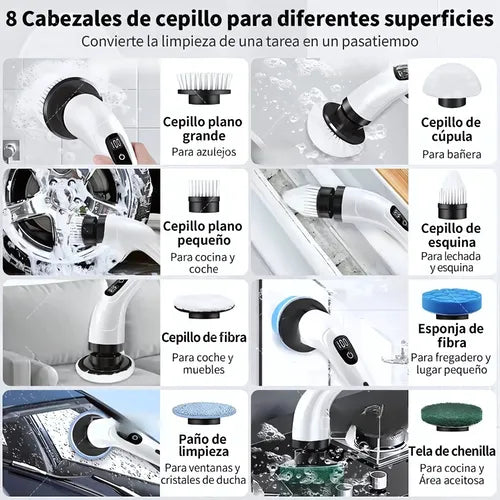 🔌🌊 CEPILLO DE LIMPIEZA ELÉTRICO 7 EN 1 🌟 🏠💪