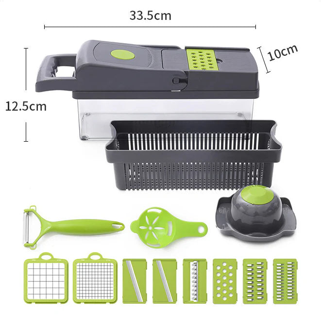 Rallador Picador 16 en 1🥕🔪 ¡Corta, Ralla y Cocina Como un Chef! 🍅🥒