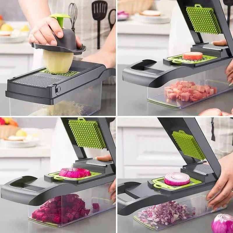 Rallador Picador 16 en 1🥕🔪 ¡Corta, Ralla y Cocina Como un Chef! 🍅🥒