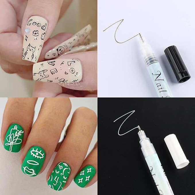 🎨✨ Set de Bolígrafos Nail Art Impermeables – 12 Colores 💅🌈
