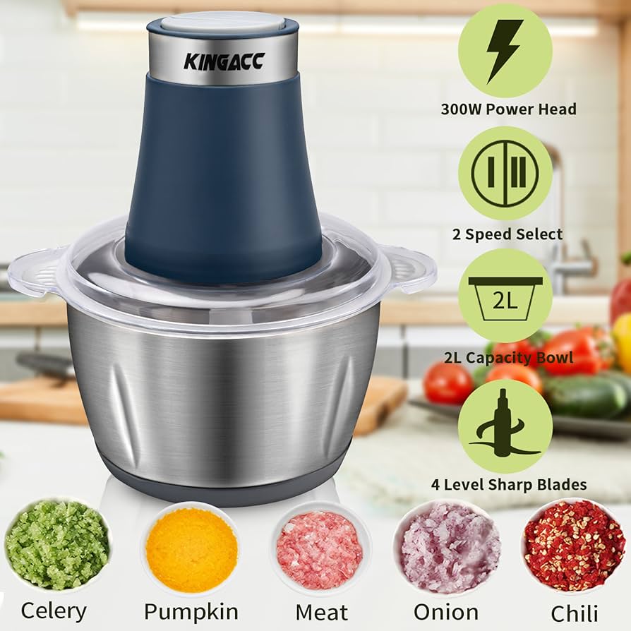 👩🏻🍳MoliChef™ - Molino Picadora Eléctrico de 2 Litros en Acero Inoxidable💪