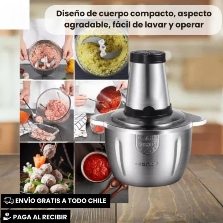👩🏻🍳MoliChef™ - Molino Picadora Eléctrico de 2 Litros en Acero Inoxidable💪