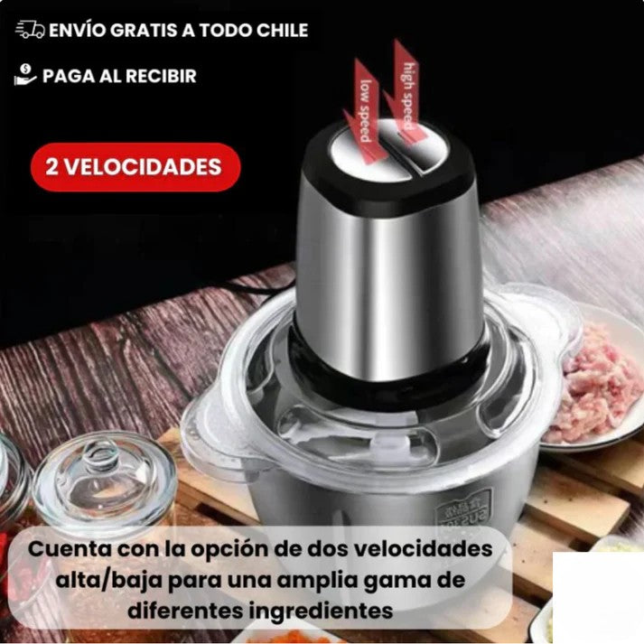 👩🏻🍳MoliChef™ - Molino Picadora Eléctrico de 2 Litros en Acero Inoxidable💪