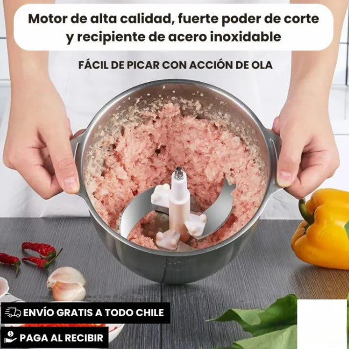 👩🏻🍳MoliChef™ - Molino Picadora Eléctrico de 2 Litros en Acero Inoxidable💪