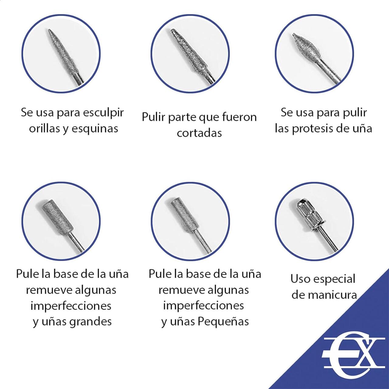 💅👣 Pulidor De Uñas Con Cable Usb, 12 Puntas Alta Precisión 🎯