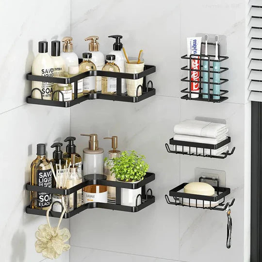Set de Repisas Organizador de Baño Metálico 5 en 1