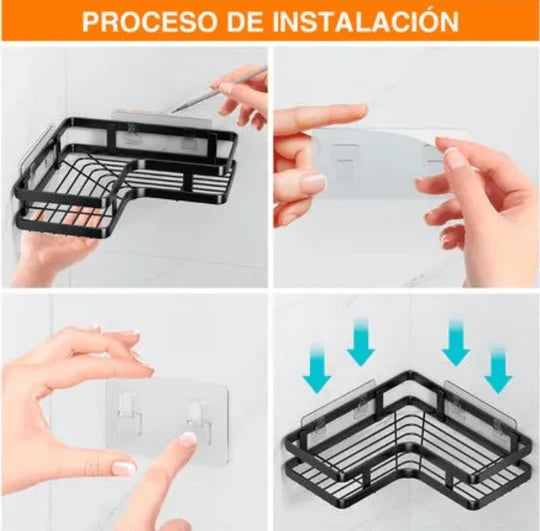 Set de Repisas Organizador de Baño Metálico 5 en 1