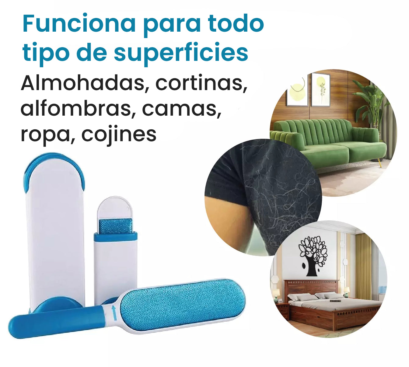Pack de 2 Cepillo - Removedor de Pelos y Motas(1 grande + 1 pequeño)