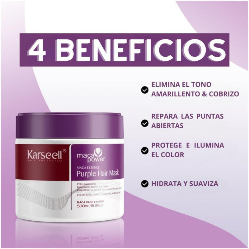💜 Mascarilla Purple Karseell® 500 ml 💜