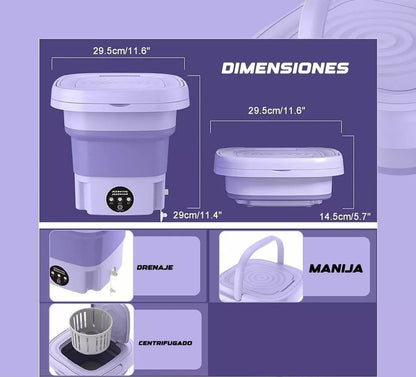 🧺🌀Mini Lavadora Portatil con Secado 8L 🧼👕