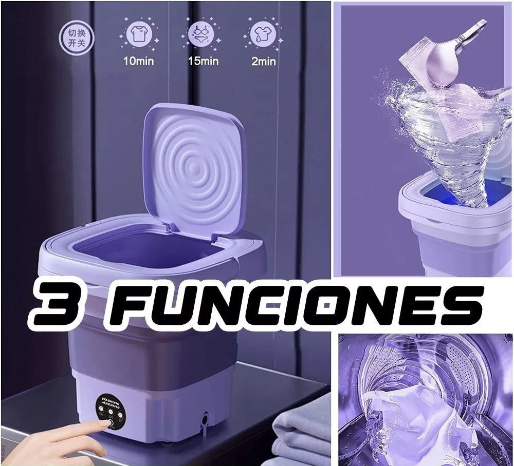 🧺🌀Mini Lavadora Portatil con Secado 8L 🧼👕