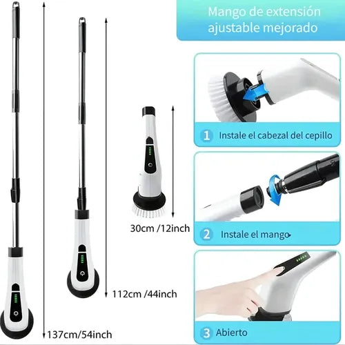 🔌🌊 CEPILLO DE LIMPIEZA ELÉTRICO 7 EN 1 🌟 🏠💪
