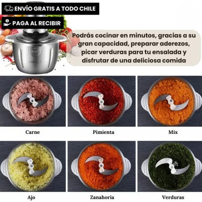 👩🏻‍🍳MoliChef™ - Molino Picadora Eléctrico de 2 Litros en Acero Inoxidable💪