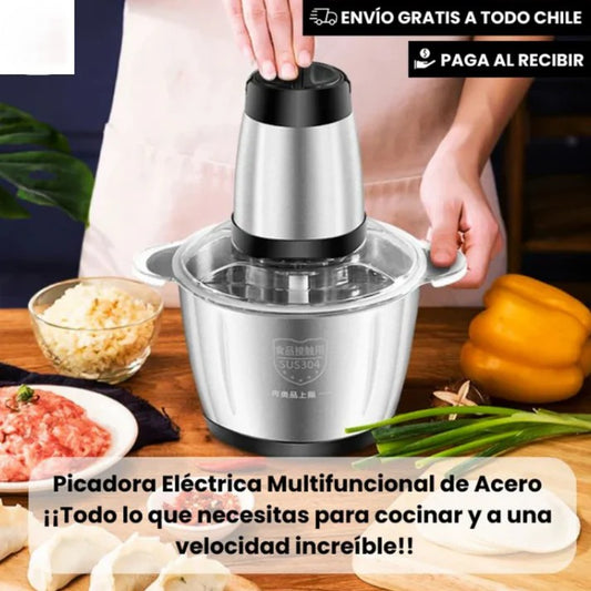 👩🏻‍🍳MoliChef™ - Molino Picadora Eléctrico de 2 Litros en Acero Inoxidable💪