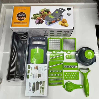 Rallador Picador 16 en 1🥕🔪 ¡Corta, Ralla y Cocina Como un Chef! 🍅🥒