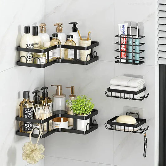 Set de Repisas Organizador de Baño Metálico 5 en 1