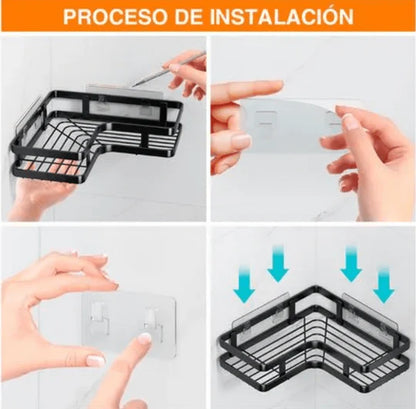 Set de Repisas Organizador de Baño Metálico 5 en 1